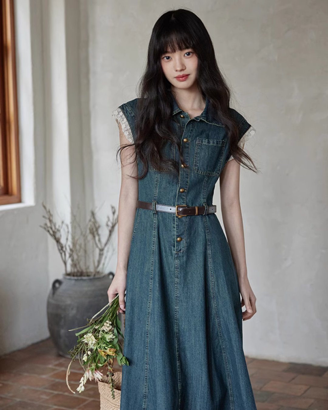 French Girly Denim Dress SMS0002