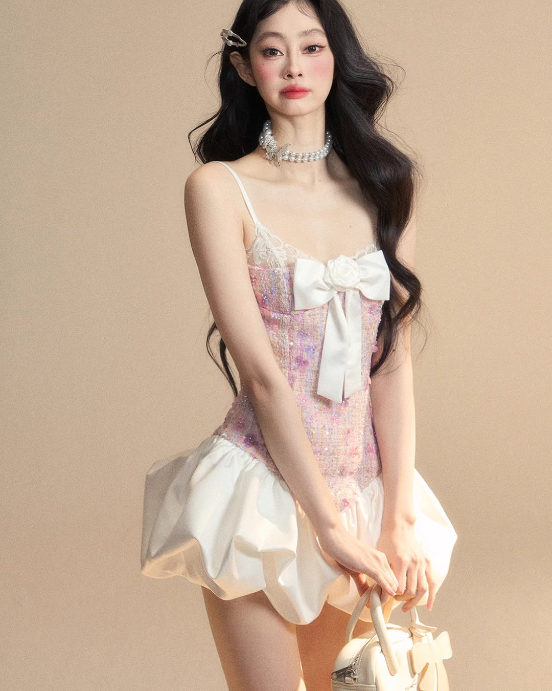 Big Ribbon Mini Dress LAS0017