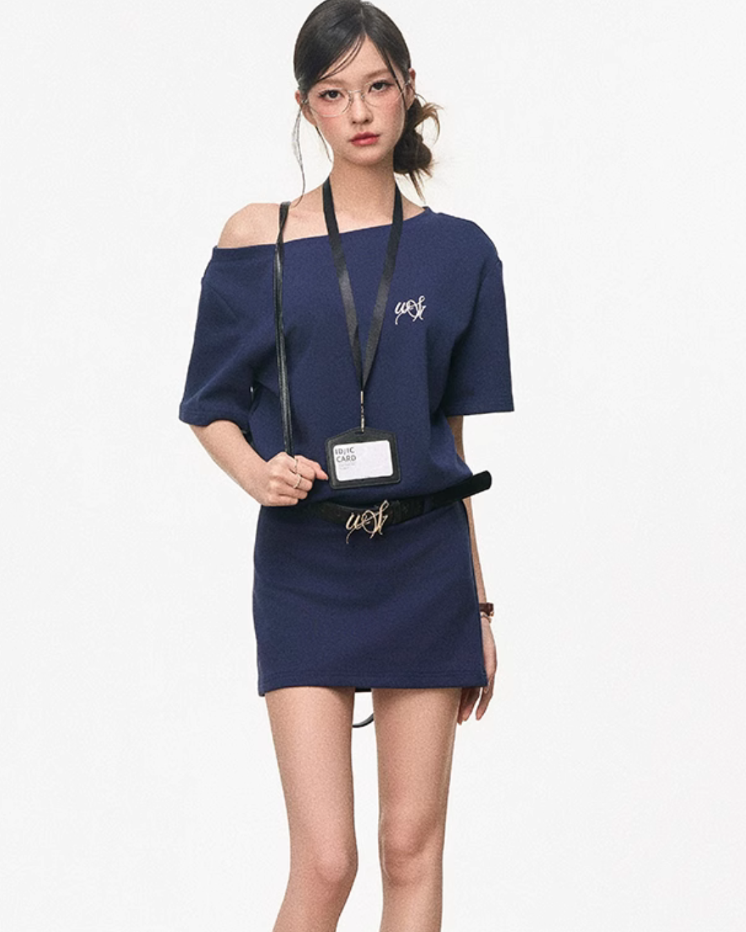 One-Shoulder Mini Dress / Belt WEO0041