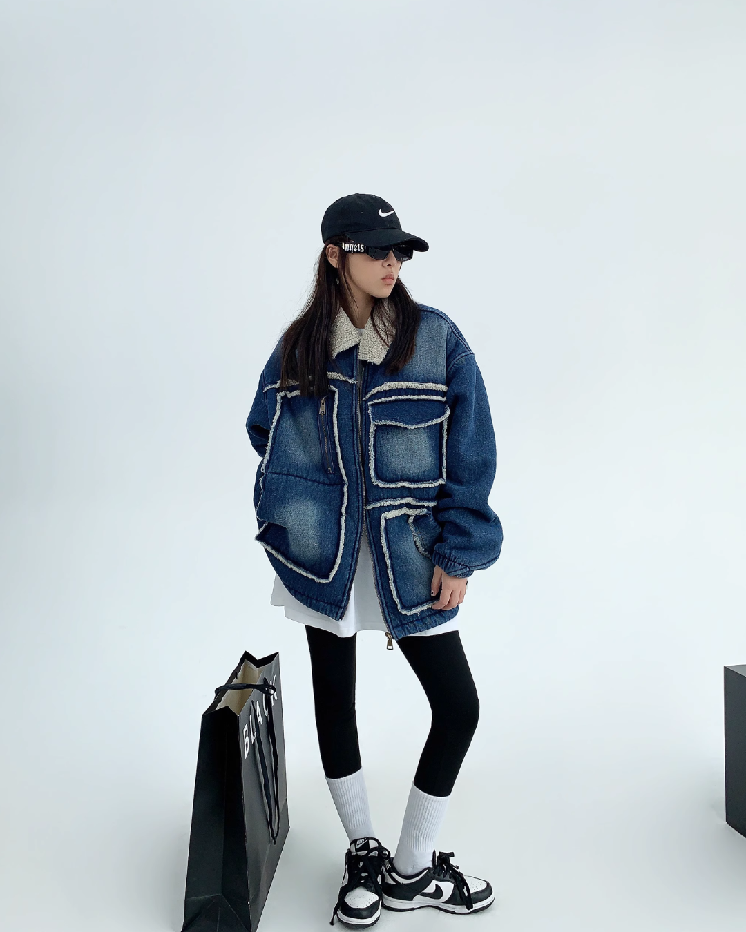 Pocket Denim Boa Jacket YLS0464