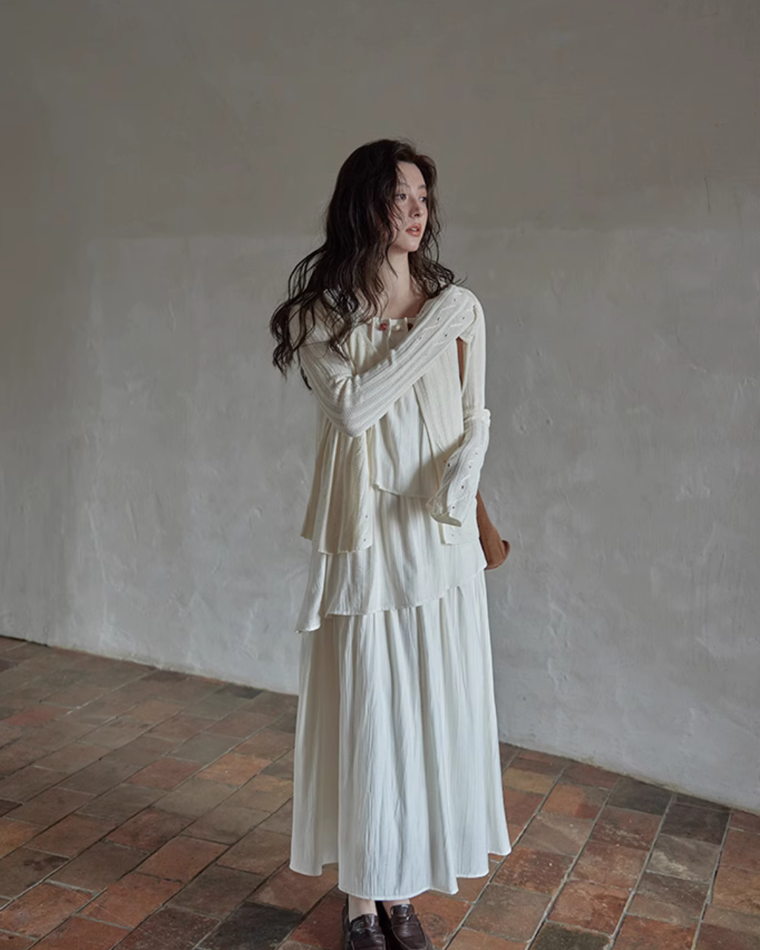 Asymmetrical Tiered Dress / Summer Knit Cardigan SMS0001