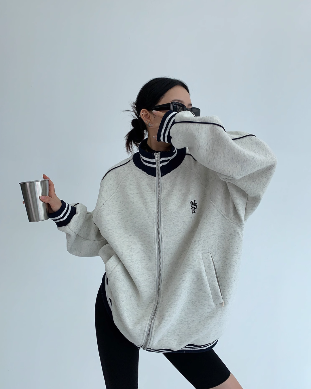 Color Blocked Line Track Jacket YLS0829