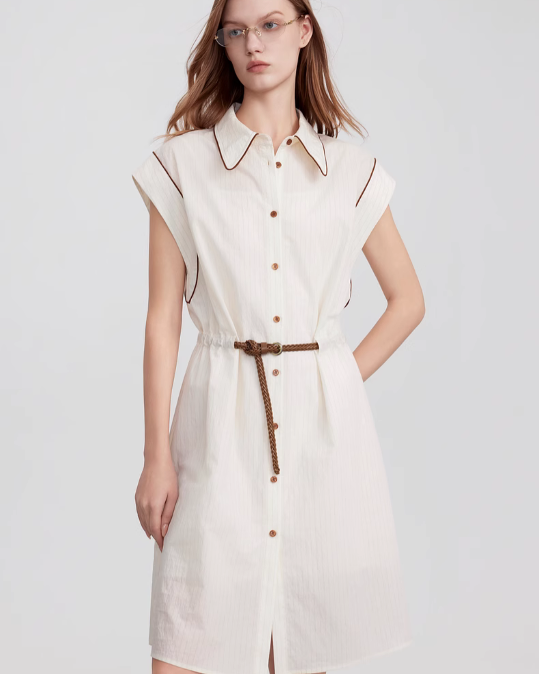 Sleeveless Belt Dress ELE0009