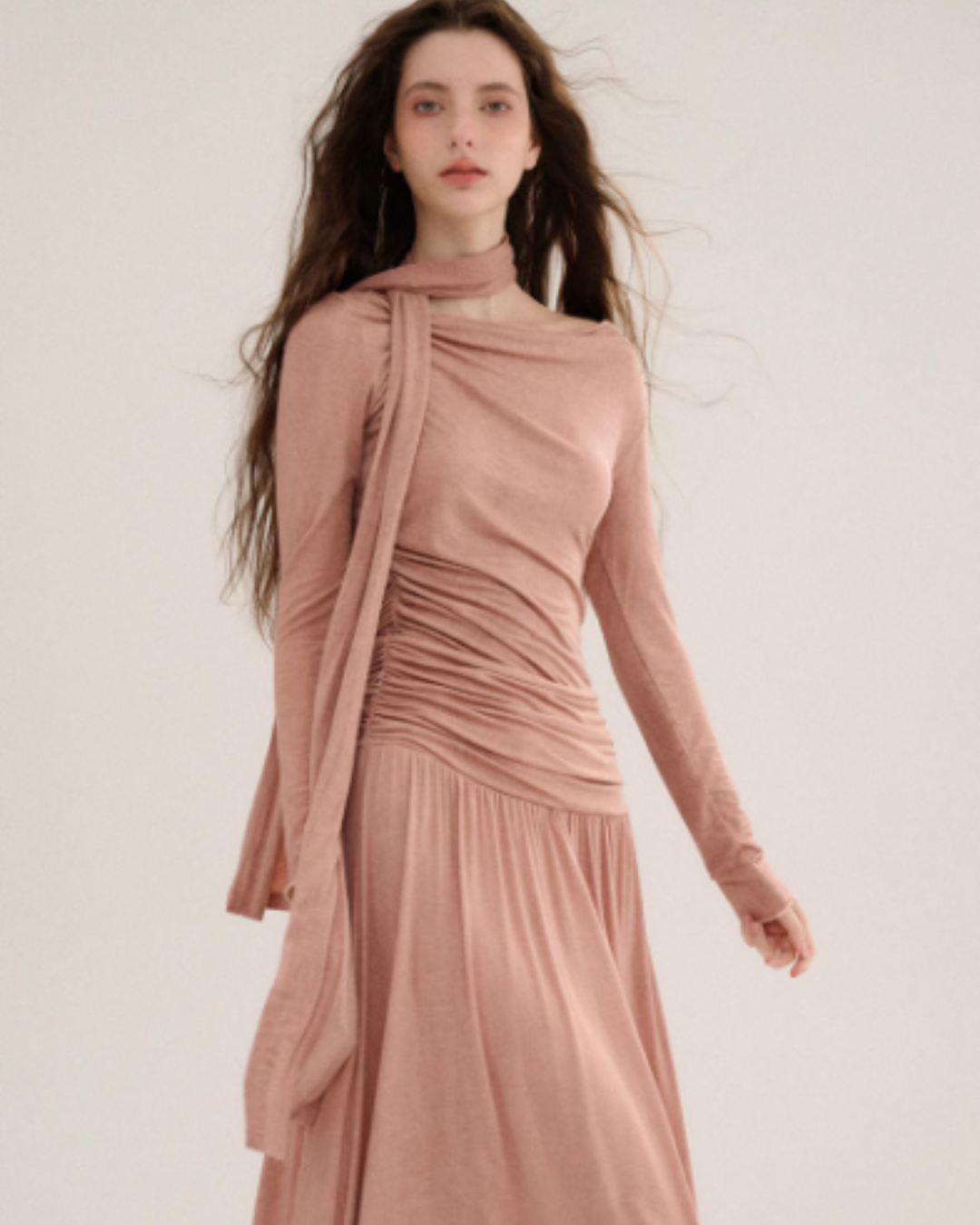Asymmetrical Knit Tight Dress SNT0004