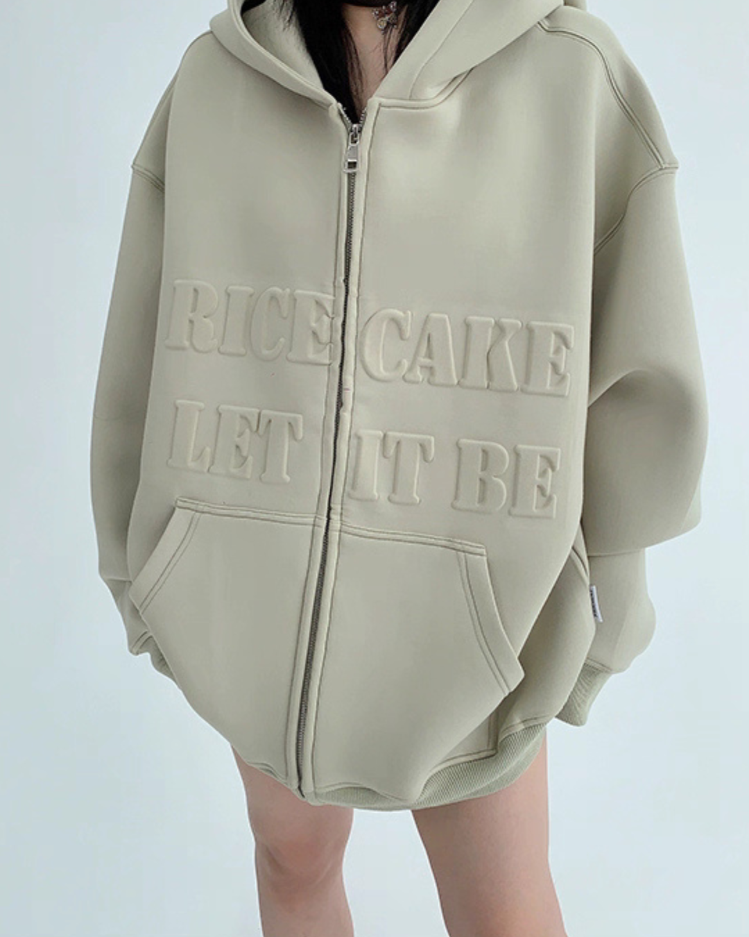 Embossed Logo Zip Hoodie YLS0910