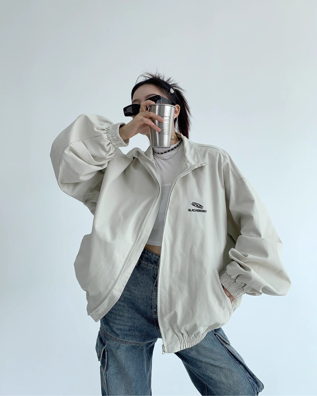 Stand Neck Nylon Jacket YLS0485