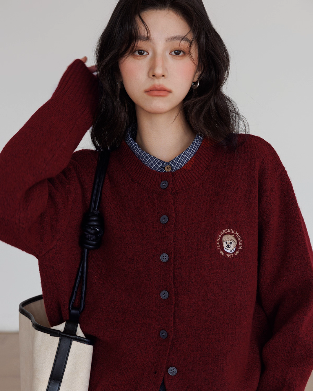 Round Neck Long Sleeve Knit Cardigan VAS0139