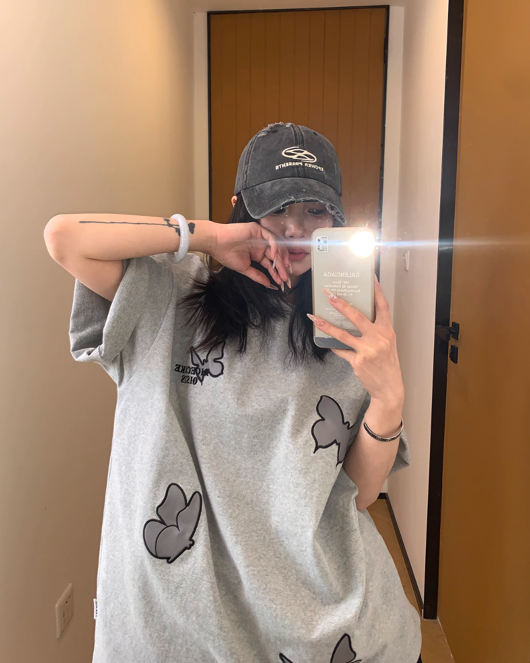 Butterfly Patch Short Sleeve T-Shirt YLS0836