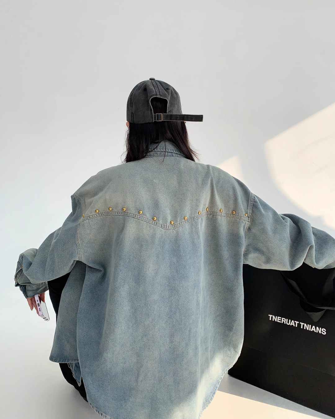 Gold Button Loose Denim Shirt YLS0740