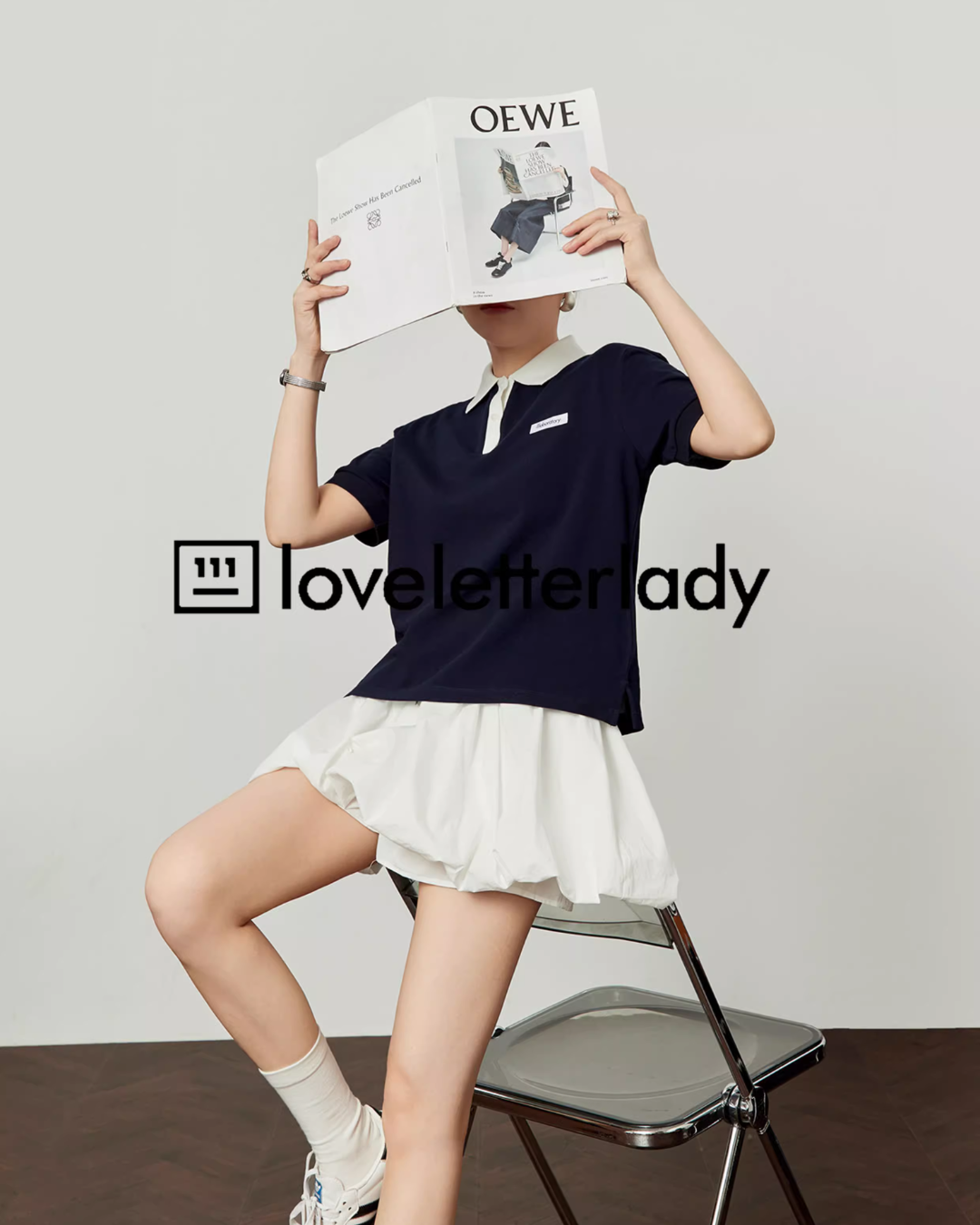 Color Block Polo Knit Top LLA0491