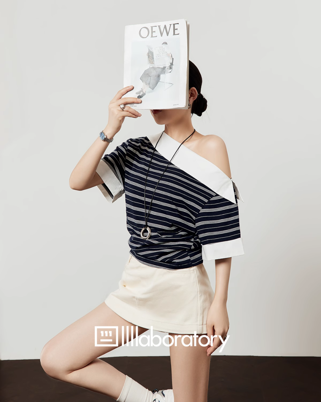 One Shoulder Border Top LLA0444