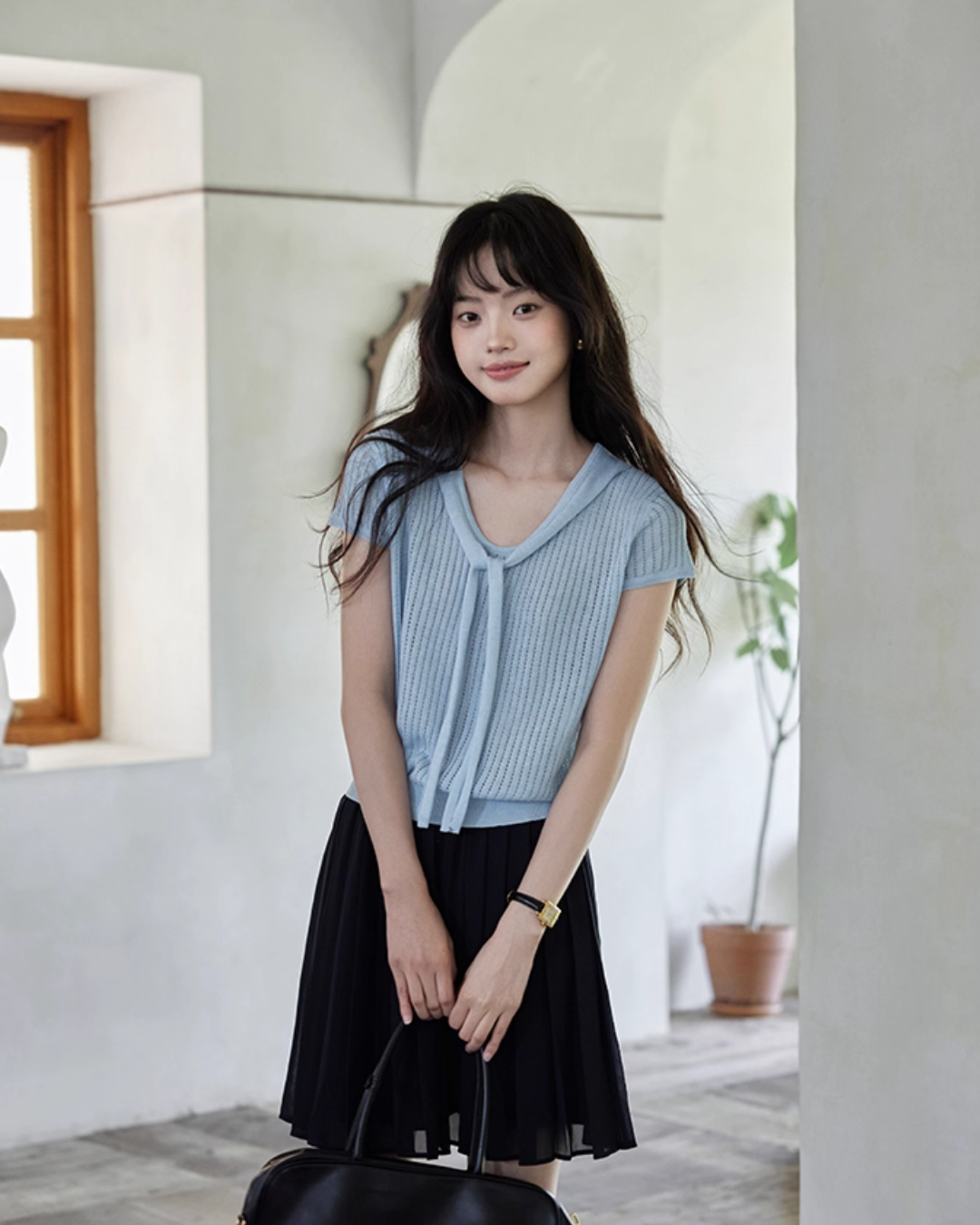 French Sleeve Knit Top SMS0027