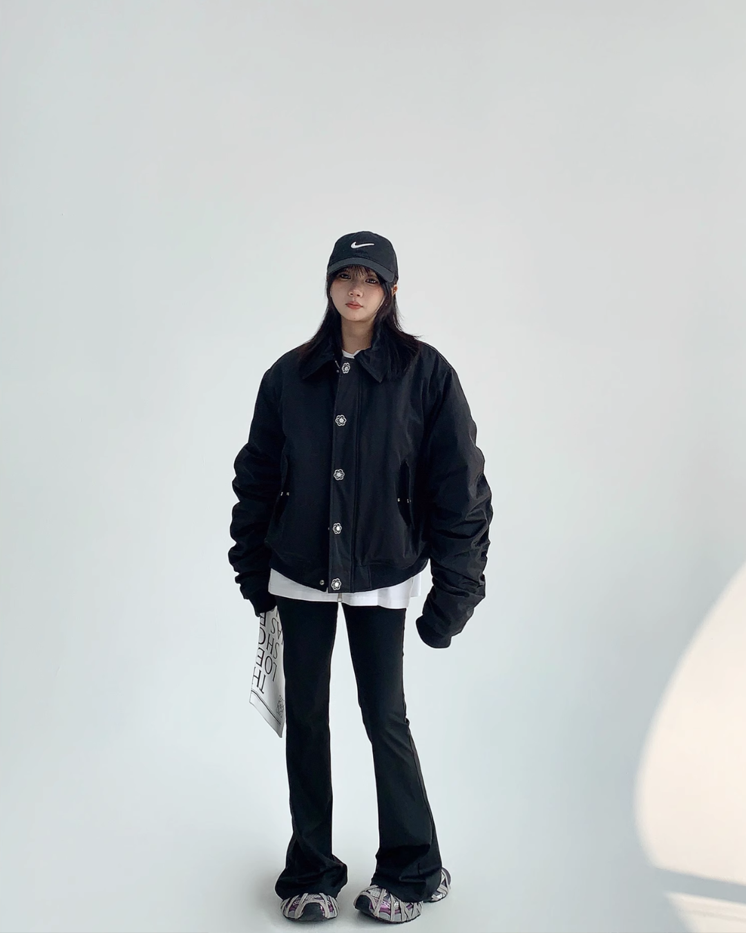 Flower Button Bomber Jacket YLS0617