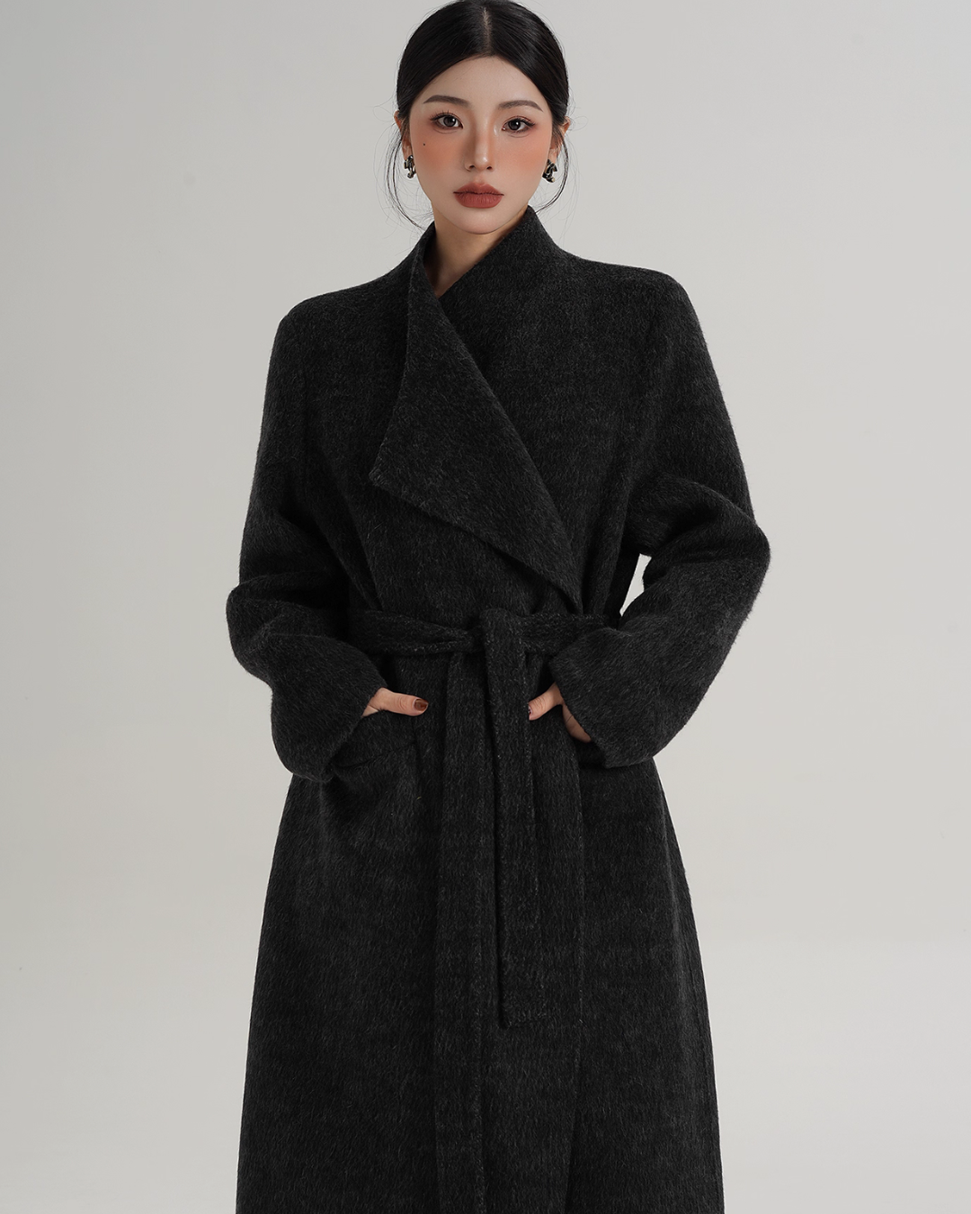 Waist Belt Wool Coat SRS0389