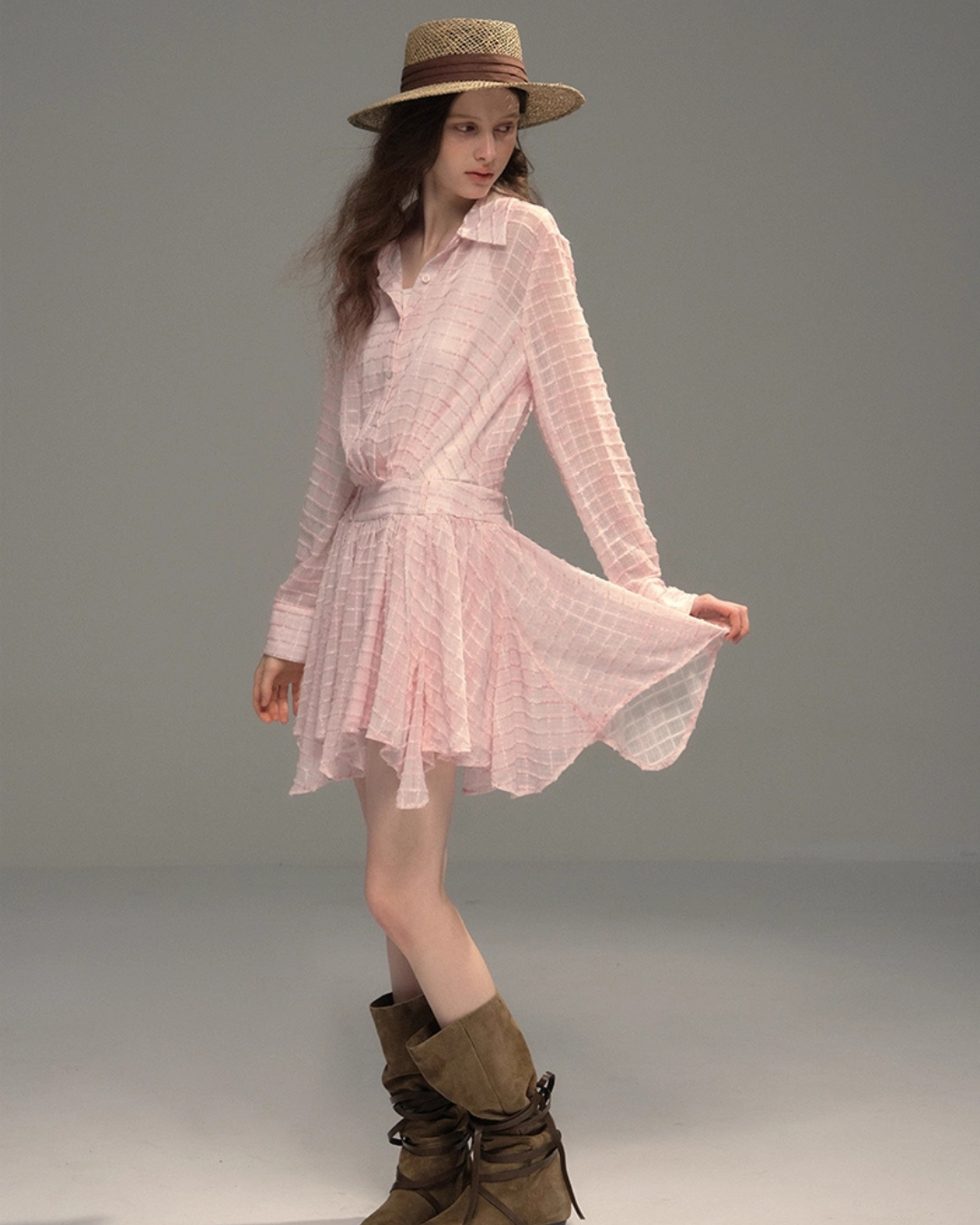 Asymmetry Shirt Dress USY0009