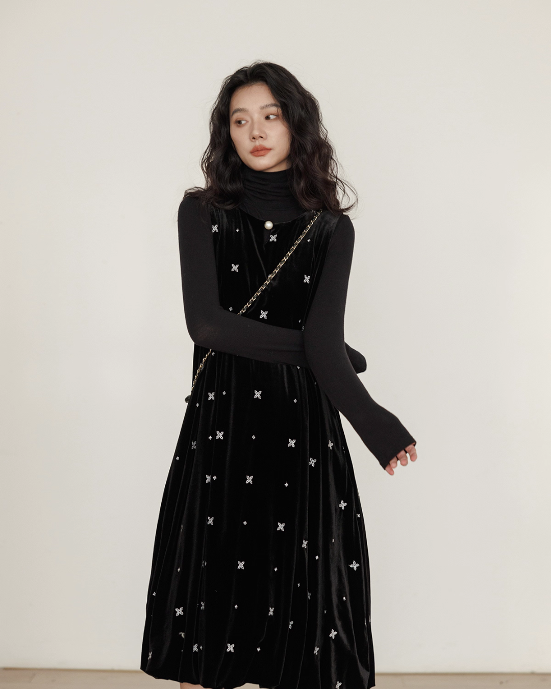 Sleeveless Velour Elegant Dress VAS0142