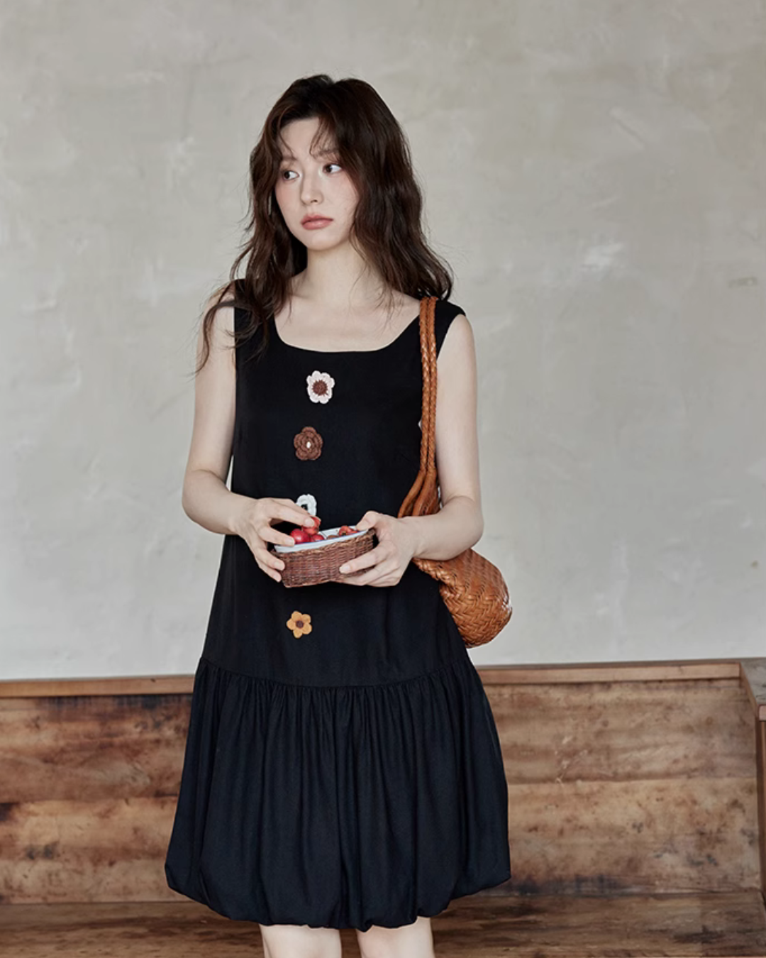 Flower Motif Balloon Dress SMS0011