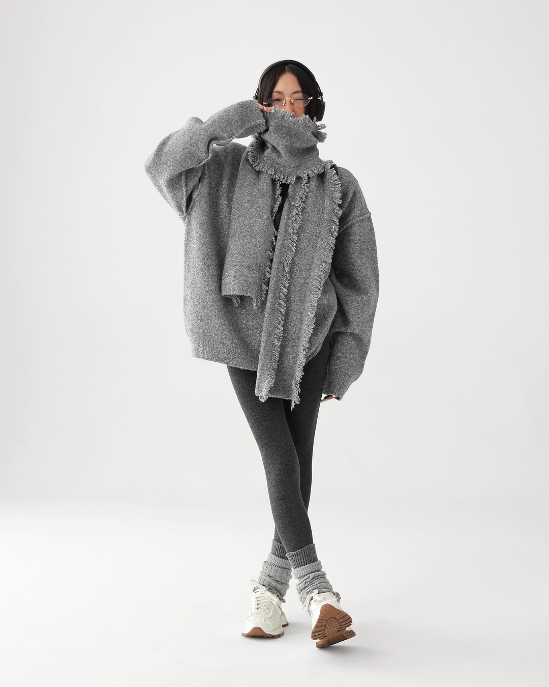 Round-Neck Pullover Knit / Scarf ACS0312