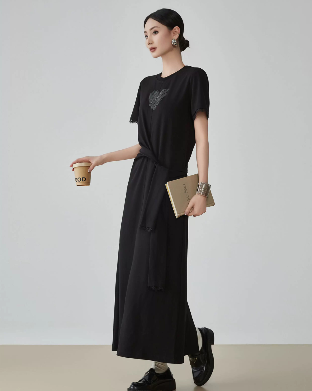 Heart Bijou Sleeve Lace Long Dress FER0162