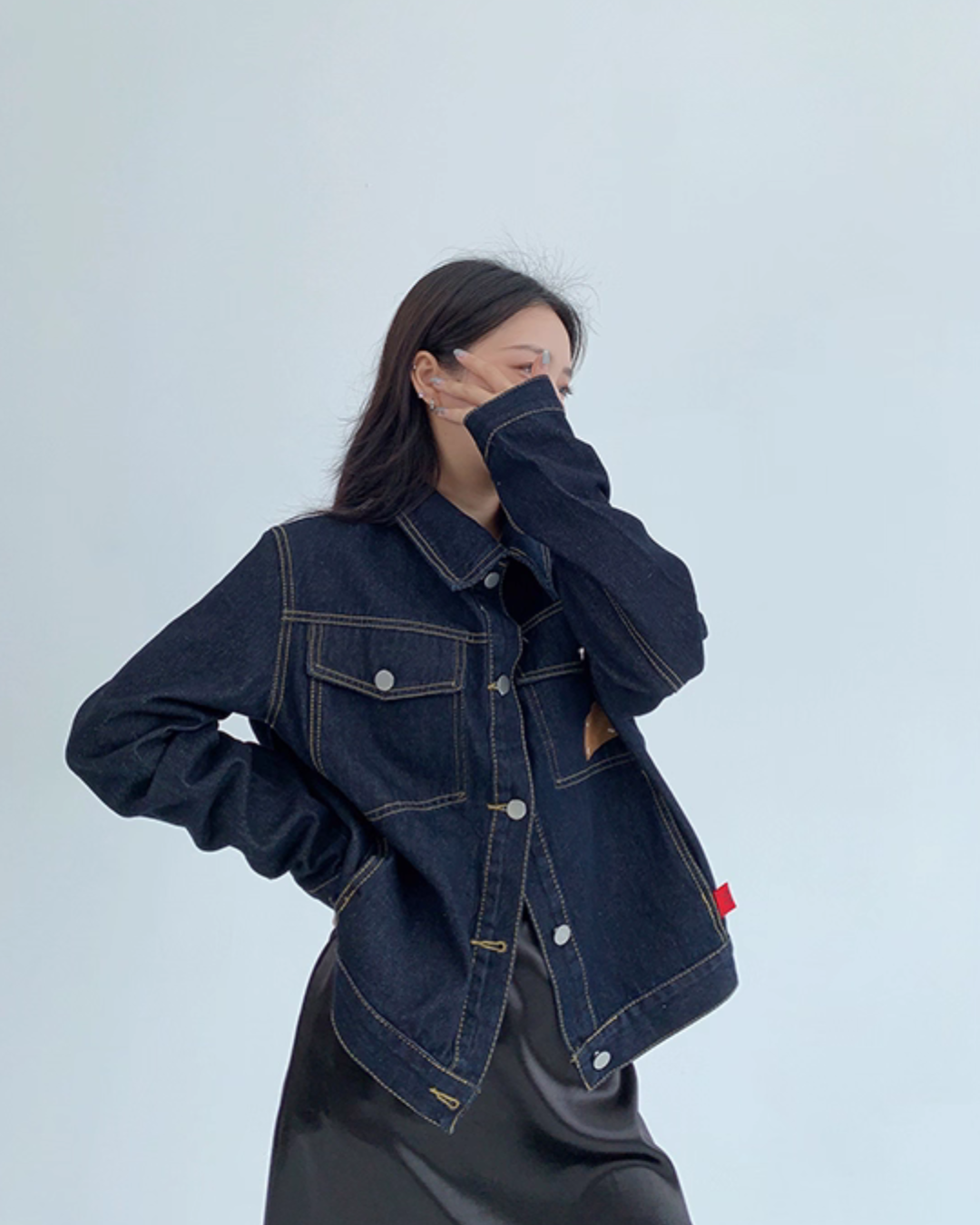 Dark Blue Stitch Denim Jacket YLS0901