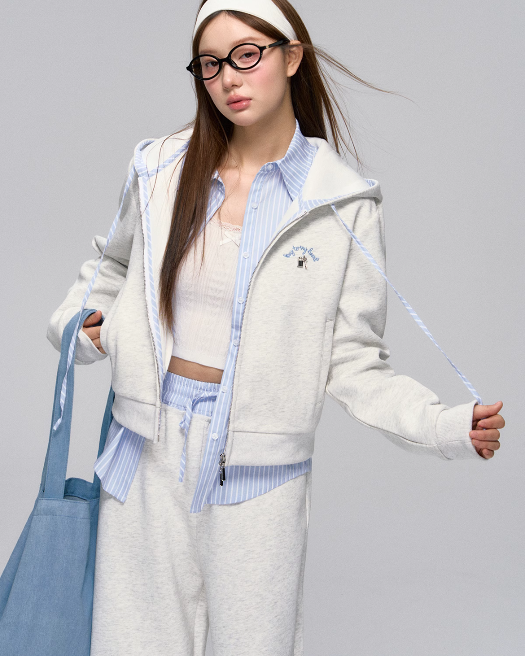 Zip Hoodie / Striped Sweatshirt / Casual Sweatpants ASG0030