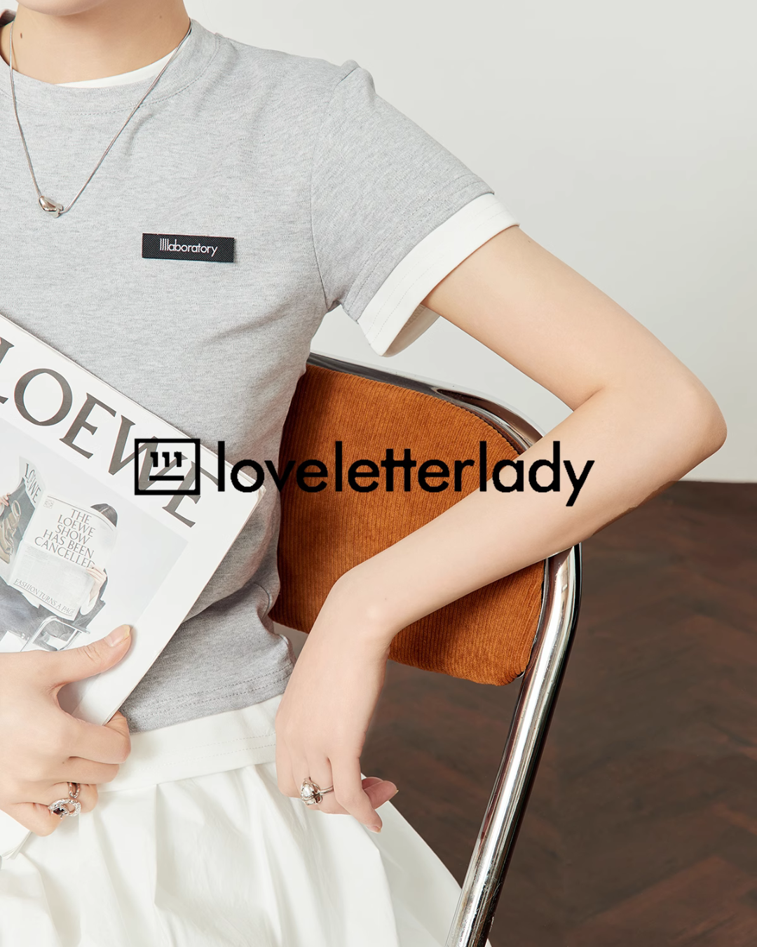 Light Gray Layered T-Shirt LLA0434
