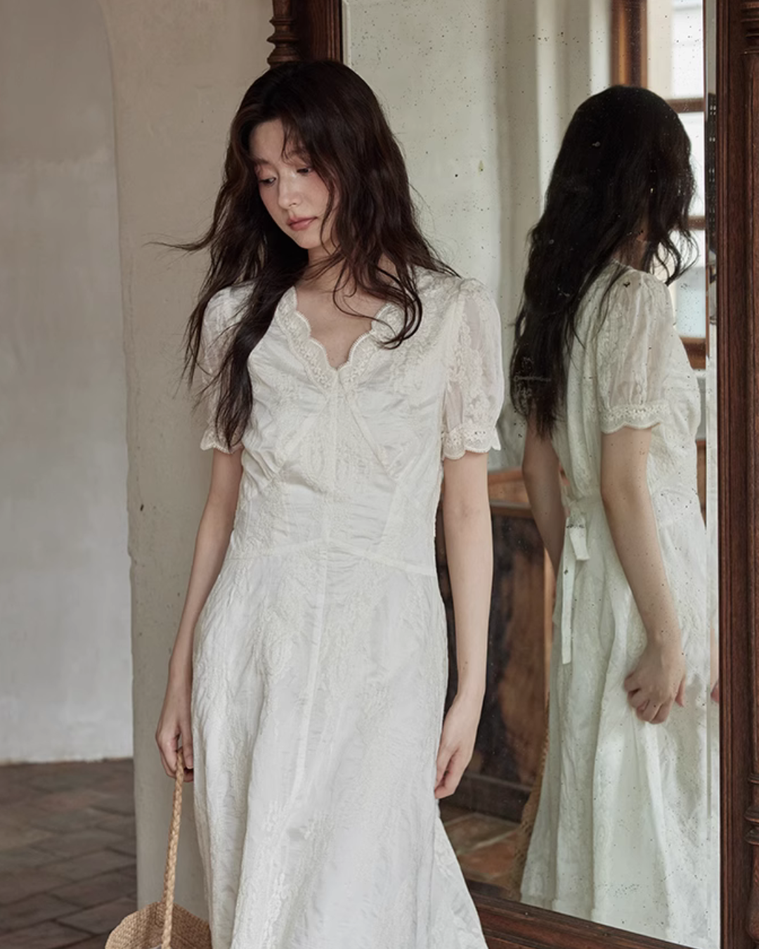French Lace Flare Dress SMS0017
