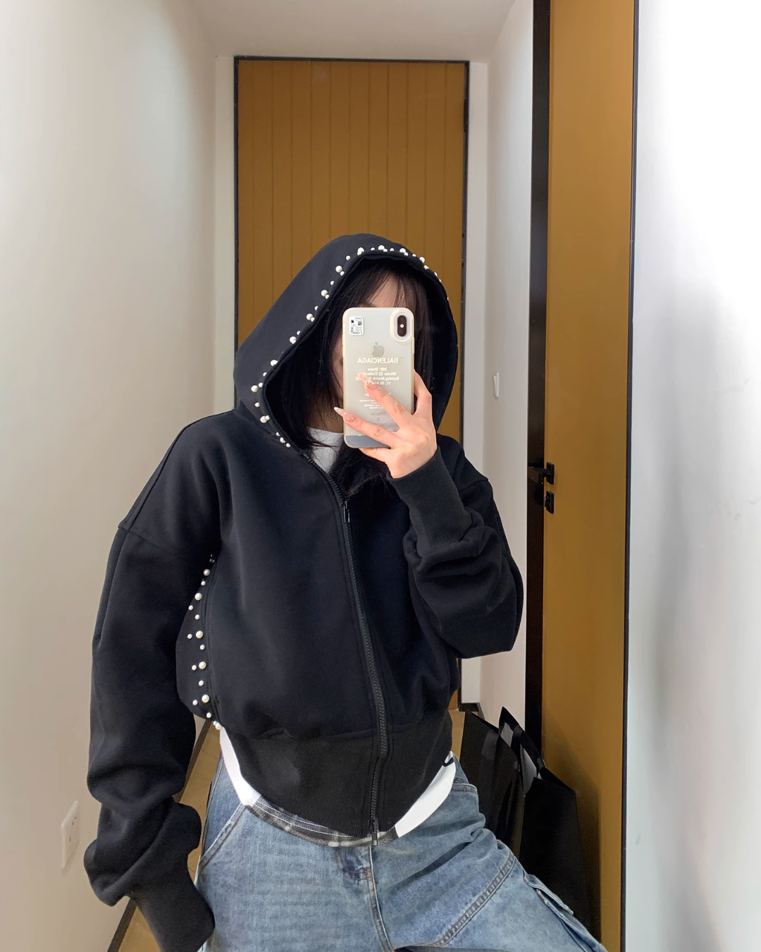 Pearl Cropped Hood Jacket YLS0832