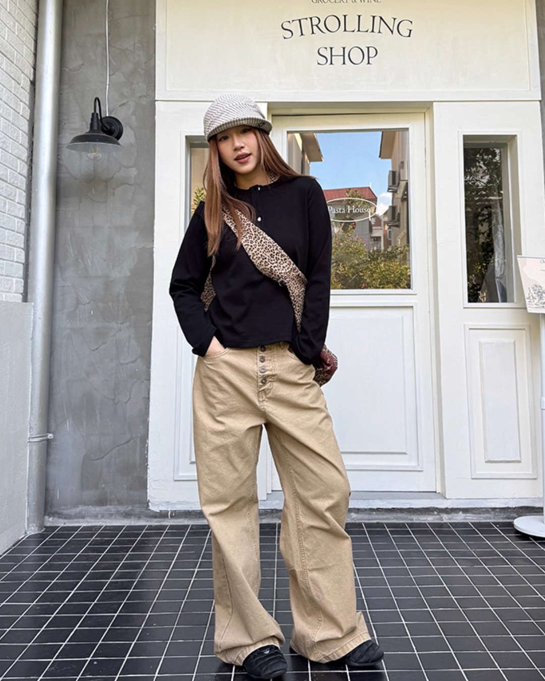 Half-Button Long Sleeve Top CYE0022