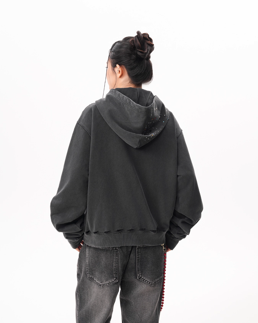 Vintage Sequin Zip Hoodie BWA0001