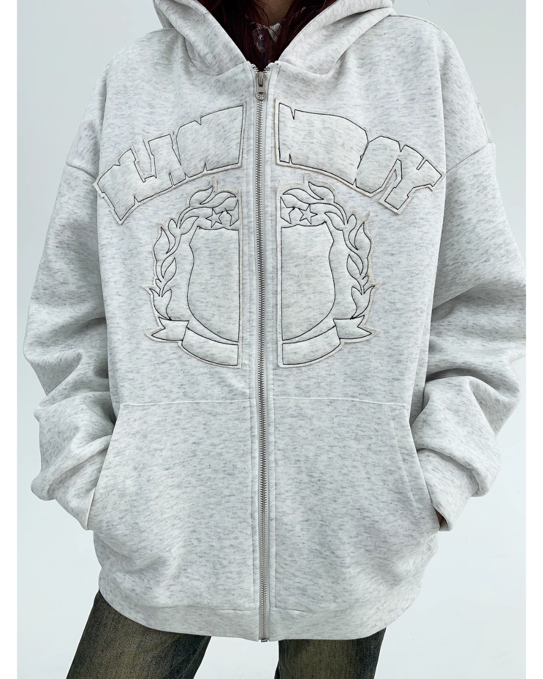 Logo Embroidered Zip Hoodie YLS0085