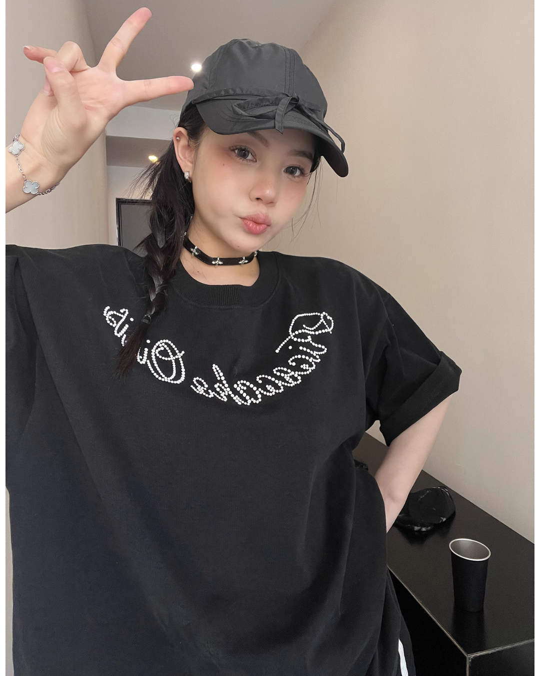 Pearl logo short sleeve T-shirt YLS0837