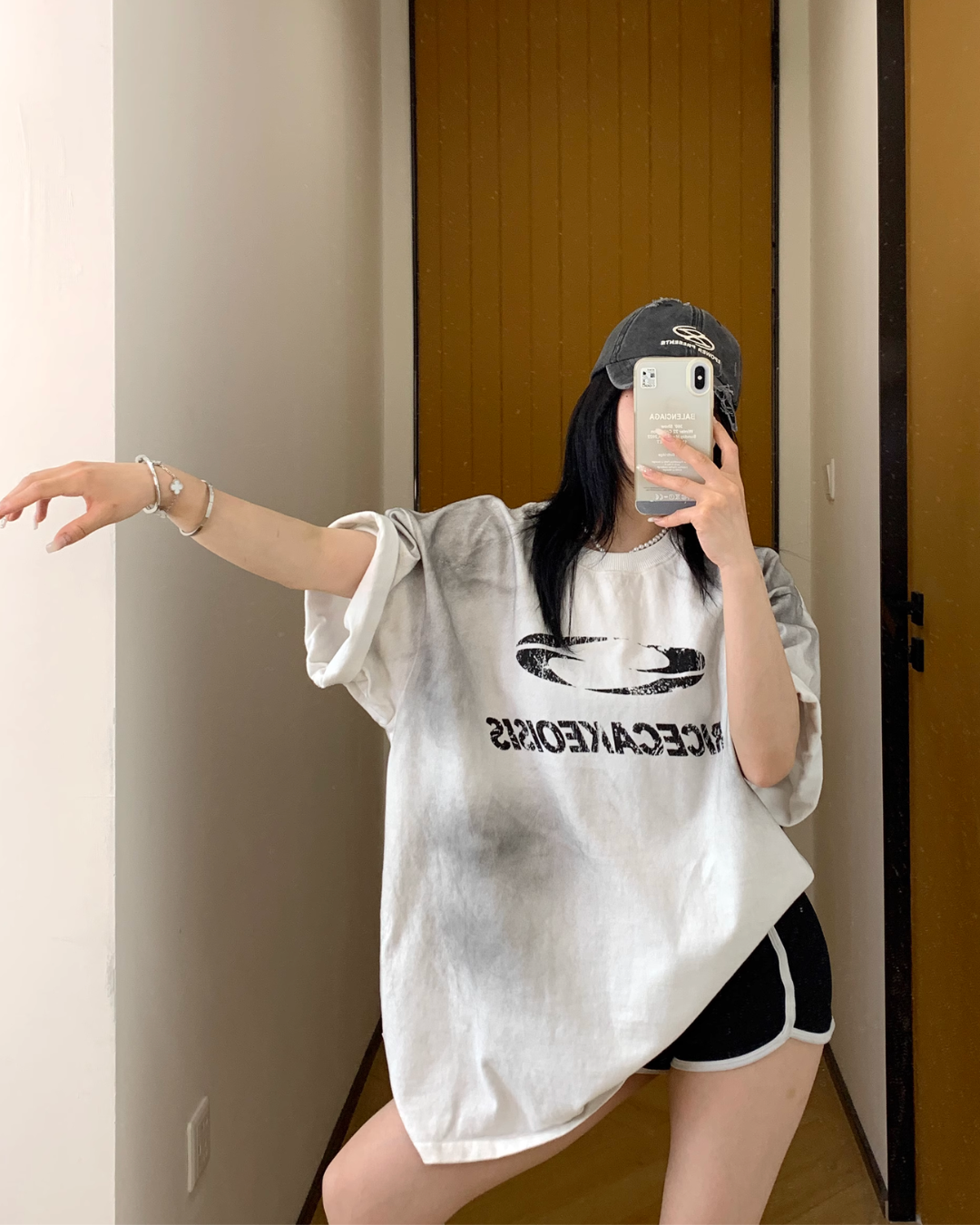 Retro Washed Vintage Print T-Shirt YLS0855