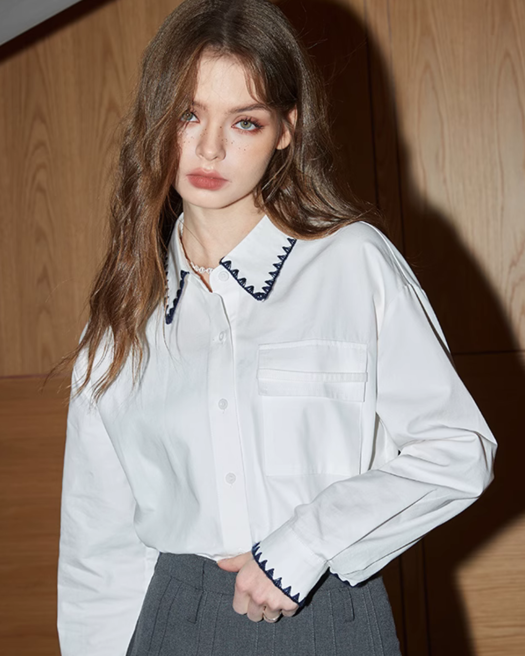 Shell Stitch Design Shirt KMV0003