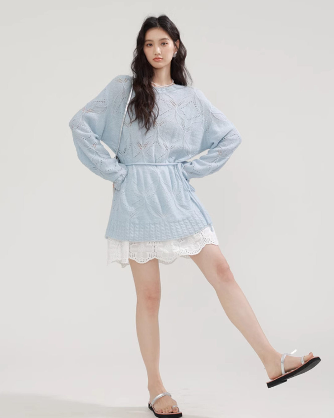 Lace Crochet Knit Dress CHS0010
