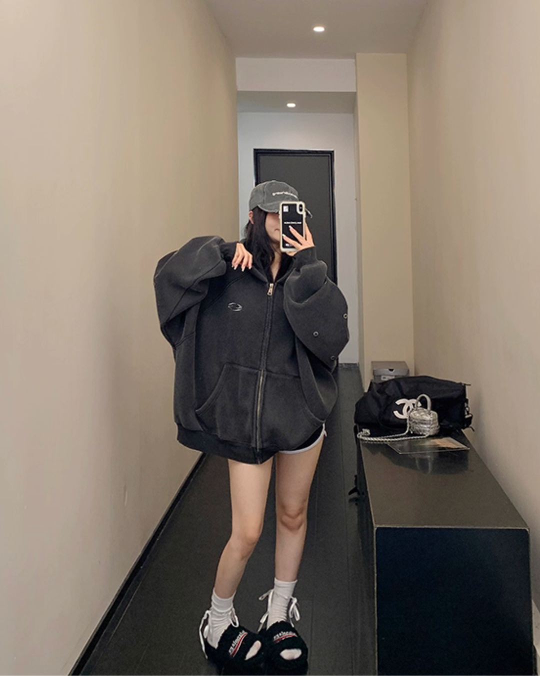 Hollow Out Zip Up Hoodie YLS0988