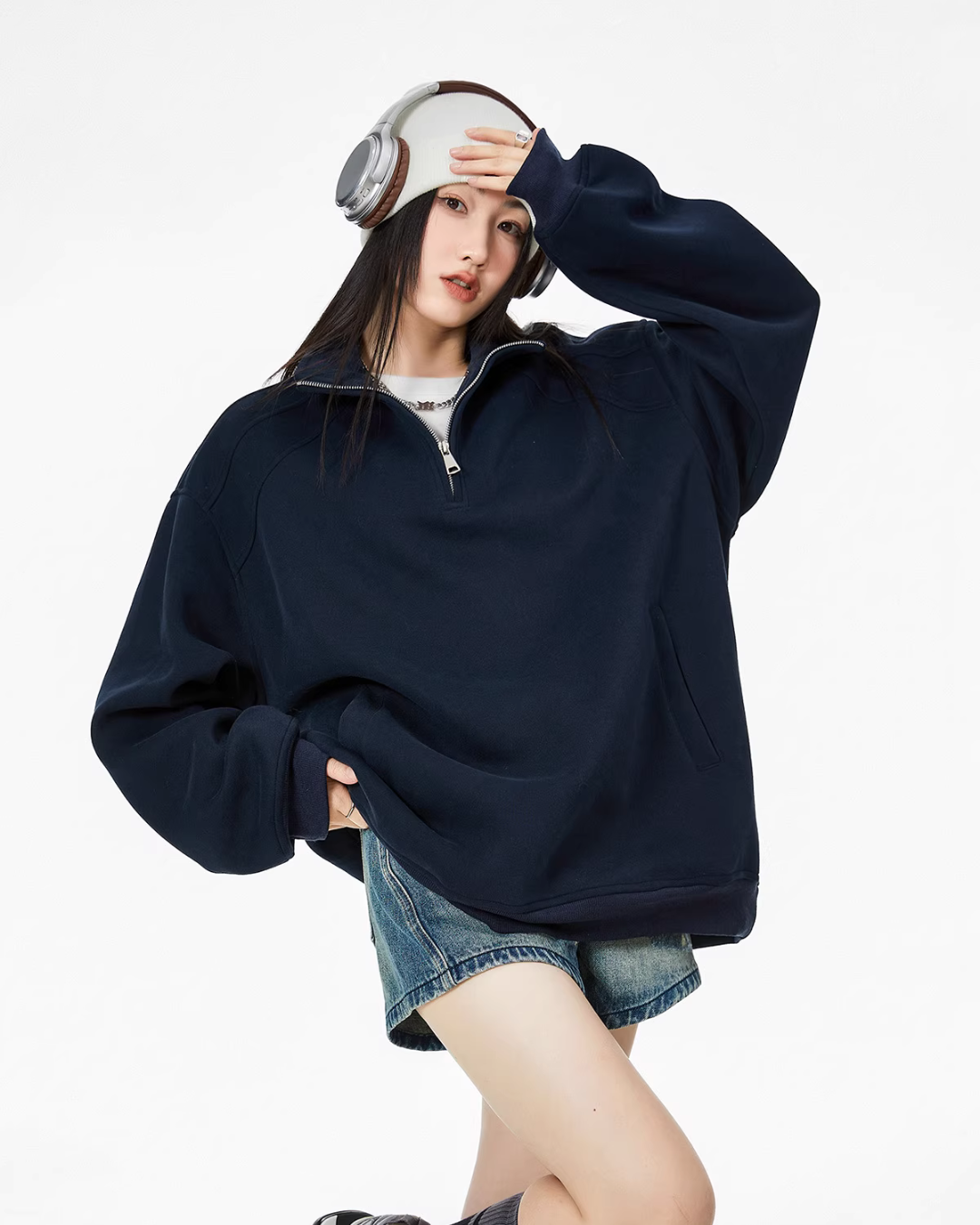 Half Zip Sweat Tops ICM0074