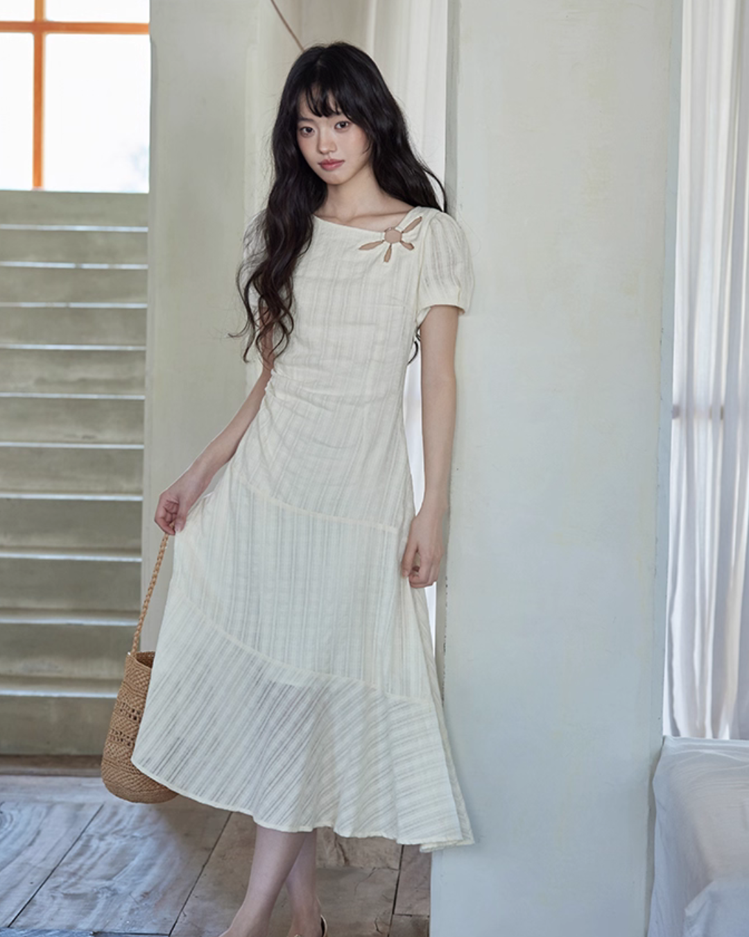 Cotton Apricot Long Dress SMS0026
