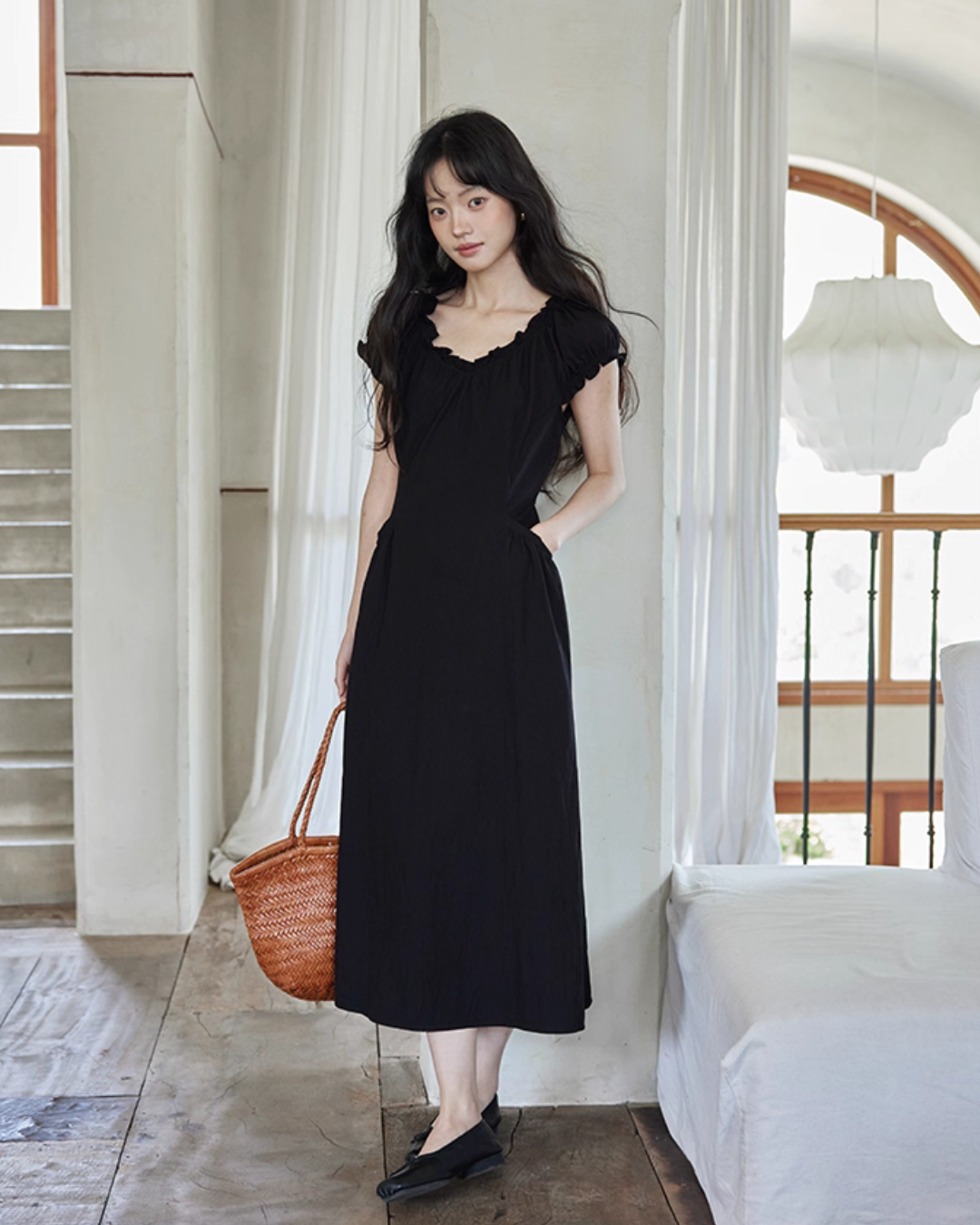 Puff Sleeve Long Dress SMS0023