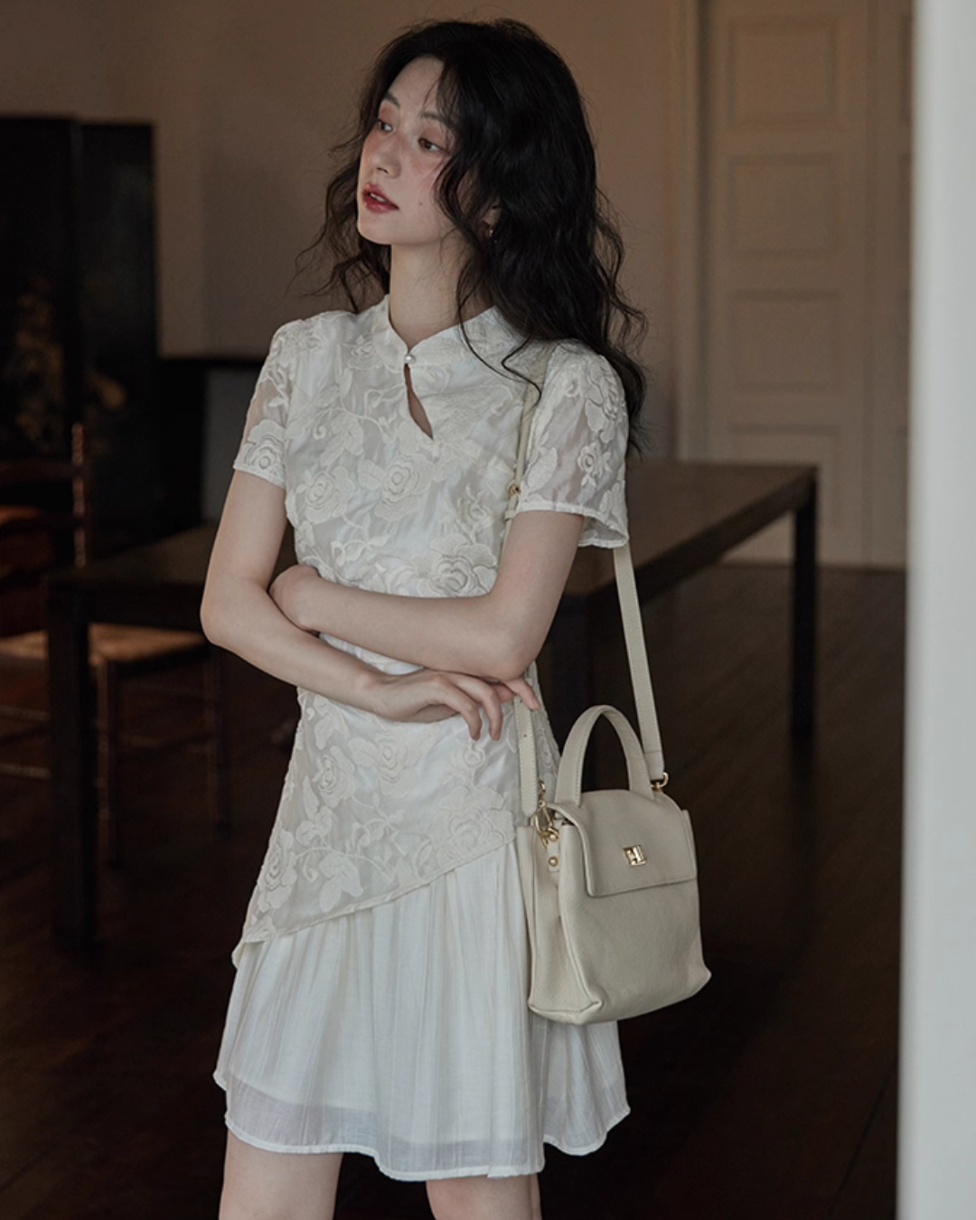 China Embroidery Flower Dress SMS0015