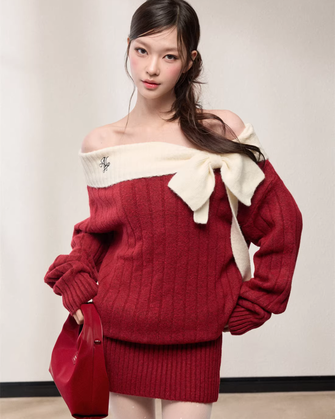 One-Shoulder Knit Dress MST0010