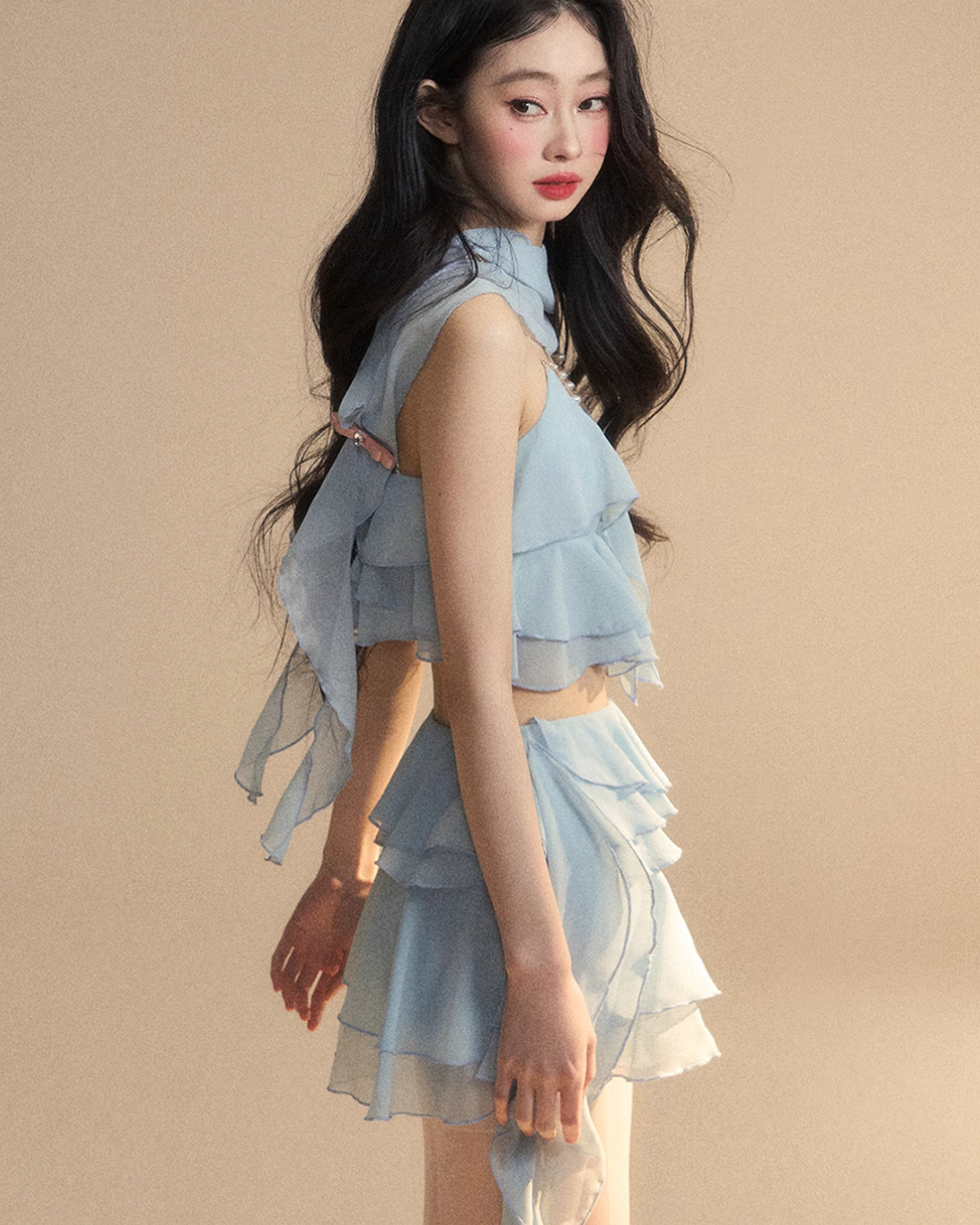 Chiffon Ruffle Tops / Chiffon Skirts LAS0019