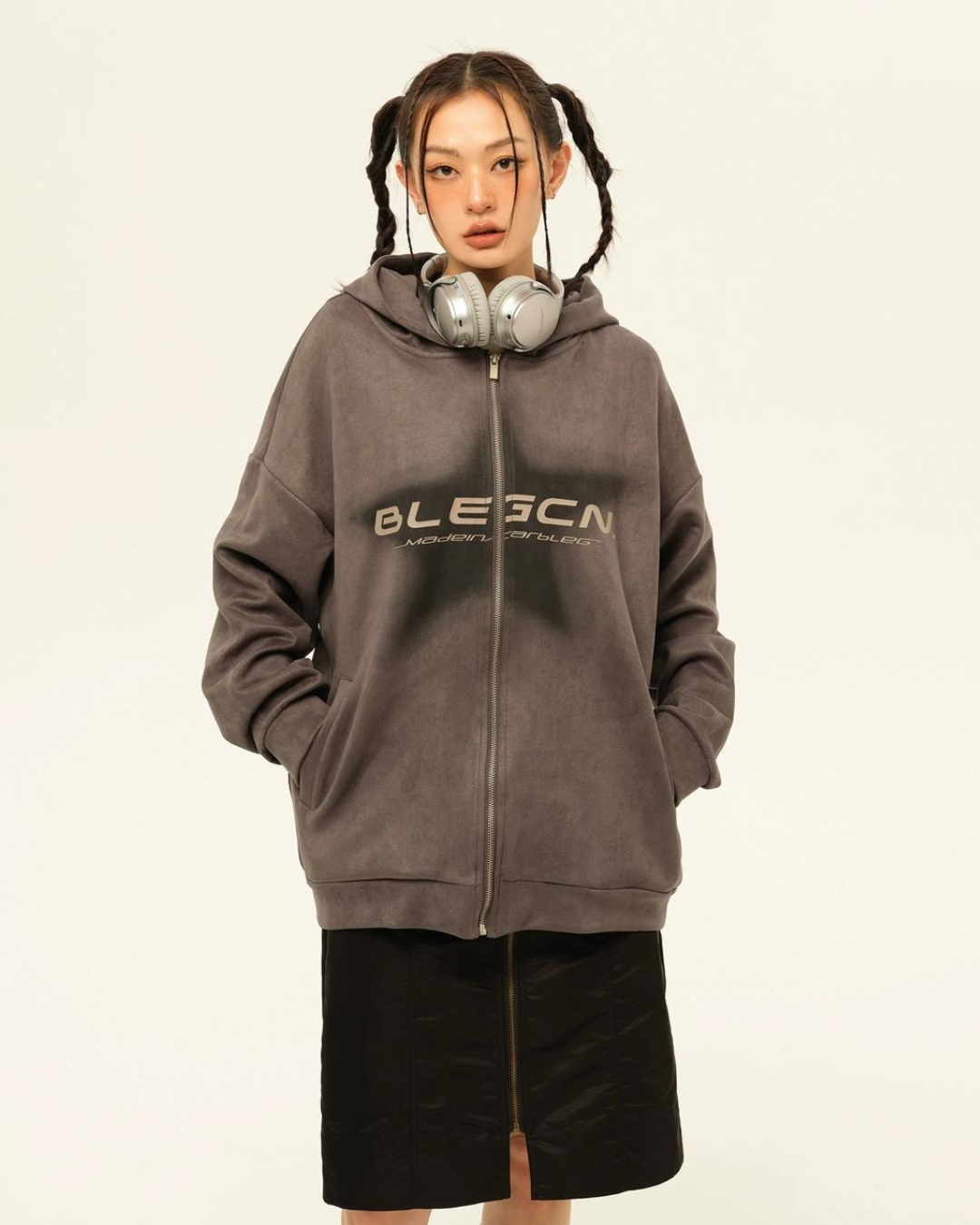 Street Loose Zip Hoodie EZK0010