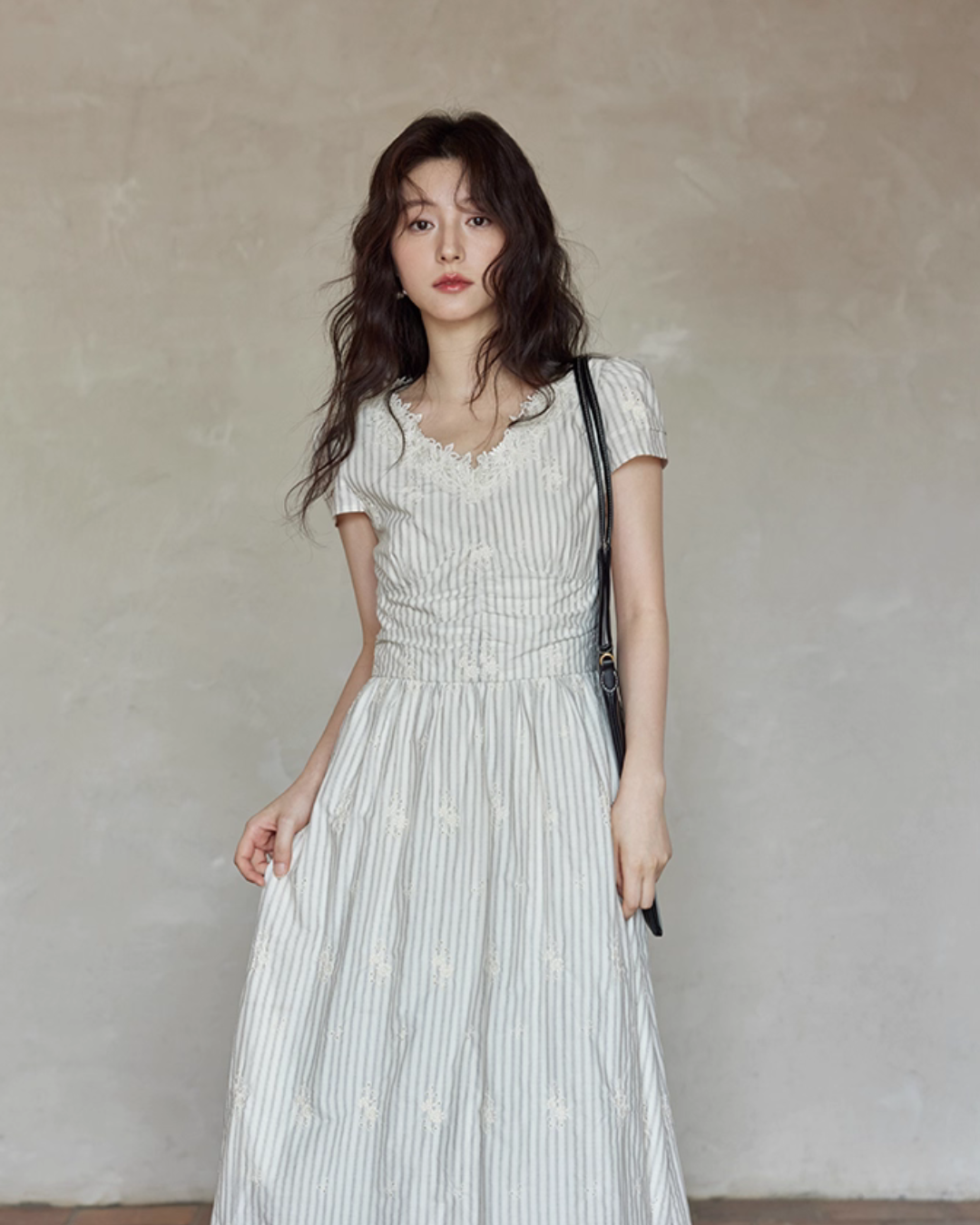 V-Neck Stripe Dress SMS0020