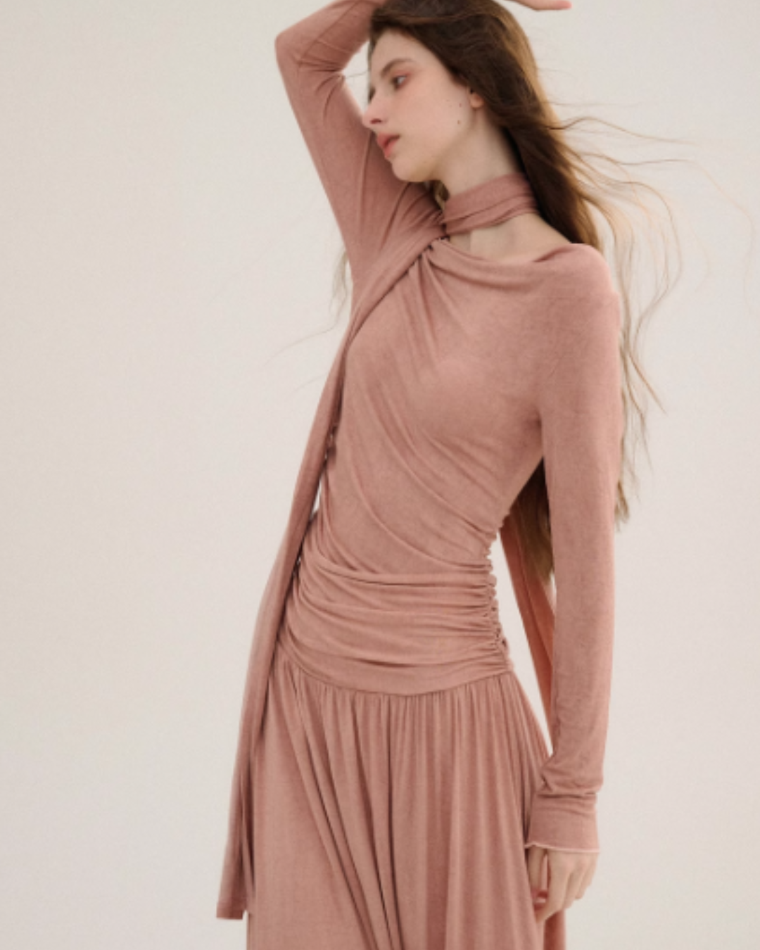 Asymmetrical Knit Tight Dress SNT0004