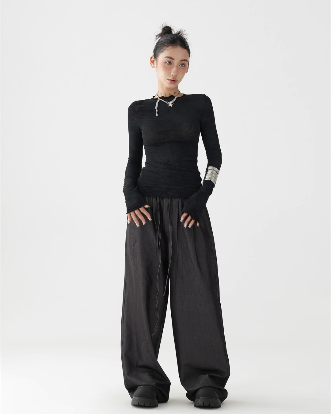 Tiedye Mesh Slim Long Sleeve Top ACS0250