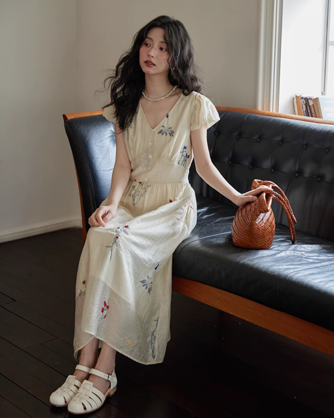 V-Neck Floral Flare Dress SMS0005