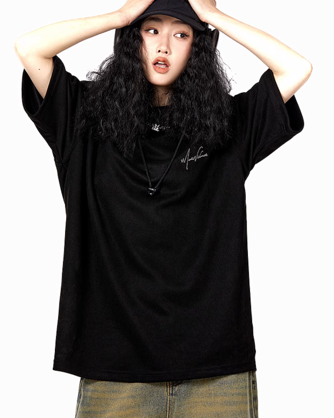 Letter Embroidery Short Sleeve T-Shirt ICM0034