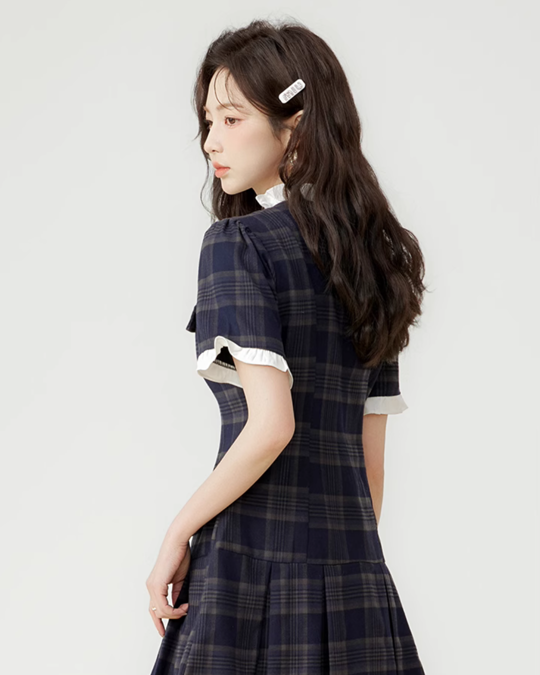 Paid Frill Mini Dress LSN0004