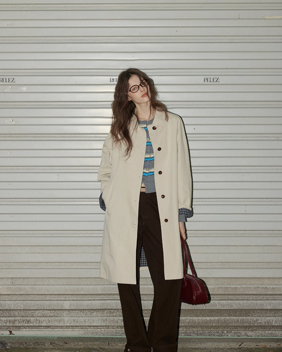 Paid Collar Long Coat RLZ0017